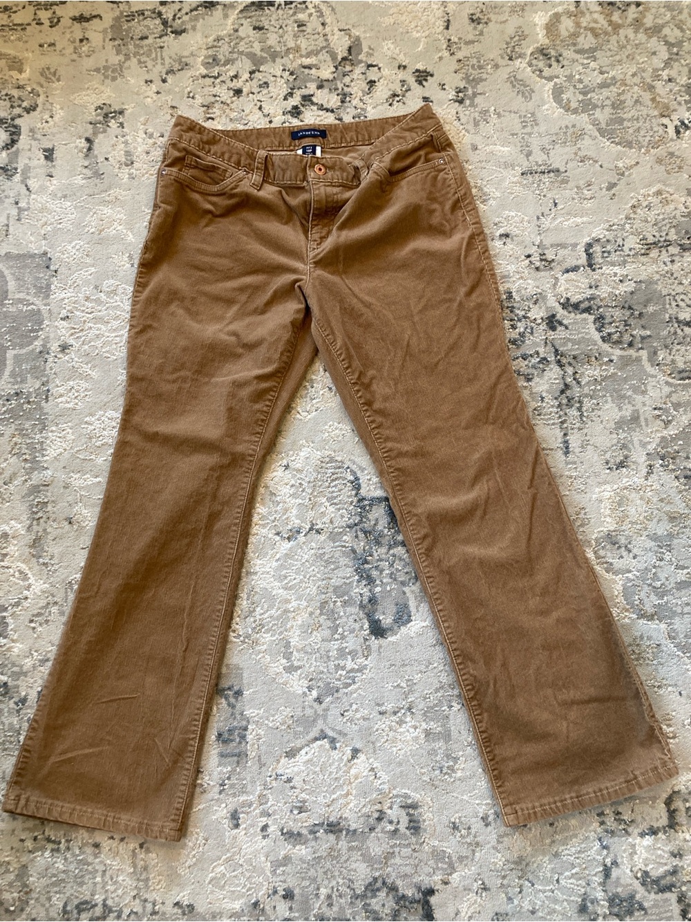 Lands End Corduroy Flared Pants - Brown